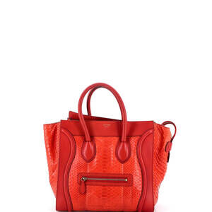 Celine Mini Luggage Bag Python and Leather